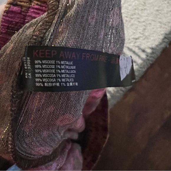 Intimately Free People Pink and Brown Metallic Wide Leg Boho Pants - Picture 10 of 10